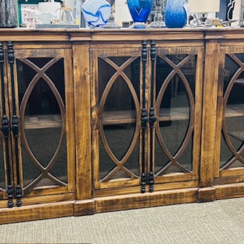 Rustic Wood&Glass Console