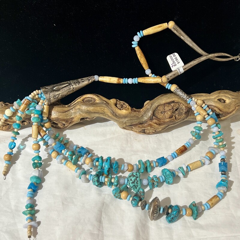Sterling multi-strnd Turquoise Heishi necklace