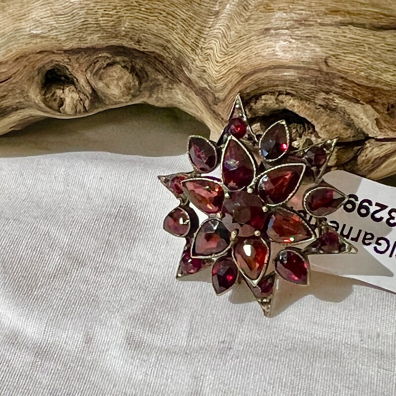Garnet flower pin