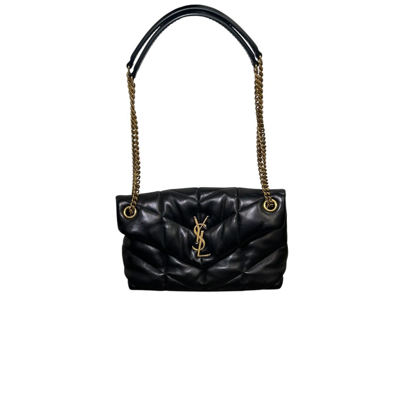 YSL Lou Puffer Small YSL Shoulder Bag in Quilted Leather<br />
<br />
Code: GUE5774760622<br />
<br />
Dimensions:<br />
6.7H x 11.4W x 4.3D<br />
<br />
In very good condition. Light corner wear.<br />
<br />
Comes with the original dust bag. No box.