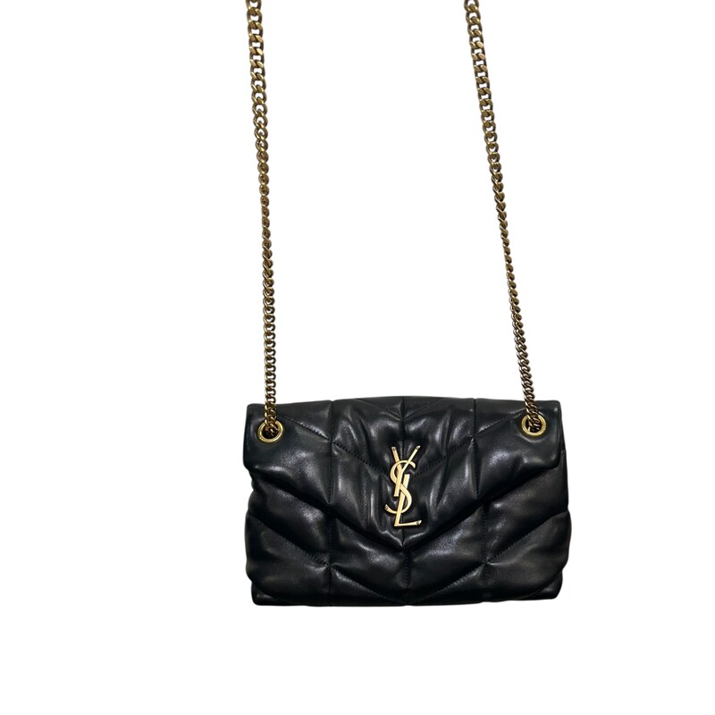 YSL Lou Puffer Small YSL Shoulder Bag in Quilted Leather<br />
<br />
Code: GUE5774760622<br />
<br />
Dimensions:<br />
6.7H x 11.4W x 4.3D<br />
<br />
In very good condition. Light corner wear.<br />
<br />
Comes with the original dust bag. No box.