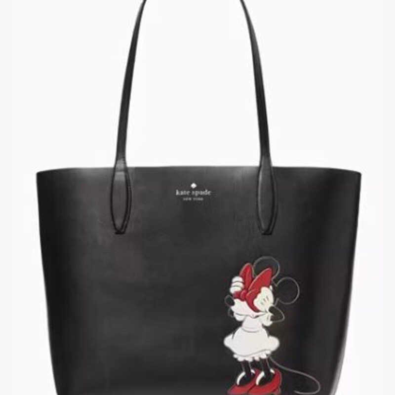 Kate Spade Minnie Mouse Tote Bag with Detachable Wristlet
Black White Red Size: 17.5 x 13H