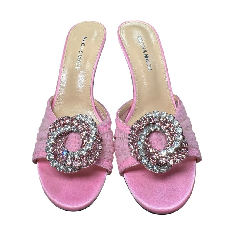 Mach & Mach Galaxy Tulle Pink Heels<br />
<br />
Size: 38<br />
<br />
In very good condition. Light scuffs to the bottom of the shoes.<br />
<br />
Does not come with the original dust bag or box.