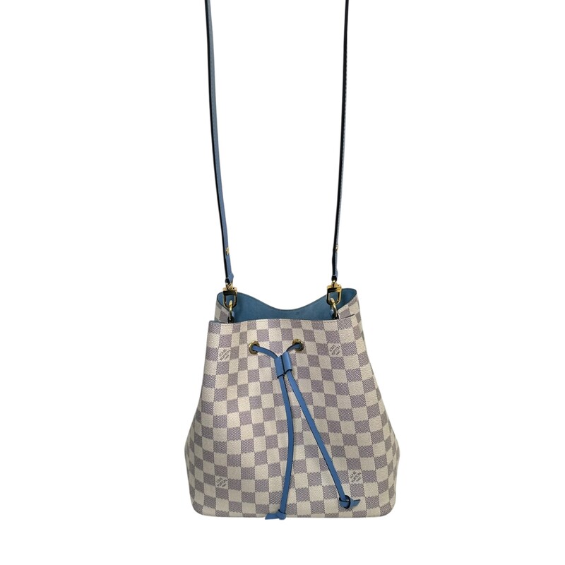Louis Vuitton NeoNoe MM Damier Azur<br />
<br />
Code: SD1169<br />
<br />
Dimensions:<br />
10inW x10inHx7inD<br />
12.5in handle drop<br />
23in strap drop<br />
<br />
In very good condition. Light wear to the interior.<br />
<br />
Comes with the original dust bag. No box.