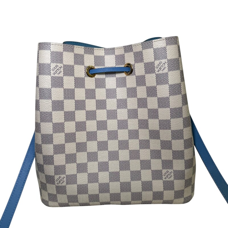 Louis Vuitton NeoNoe MM Damier Azur<br />
<br />
Code: SD1169<br />
<br />
Dimensions:<br />
10inW x10inHx7inD<br />
12.5in handle drop<br />
23in strap drop<br />
<br />
In very good condition. Light wear to the interior.<br />
<br />
Comes with the original dust bag. No box.
