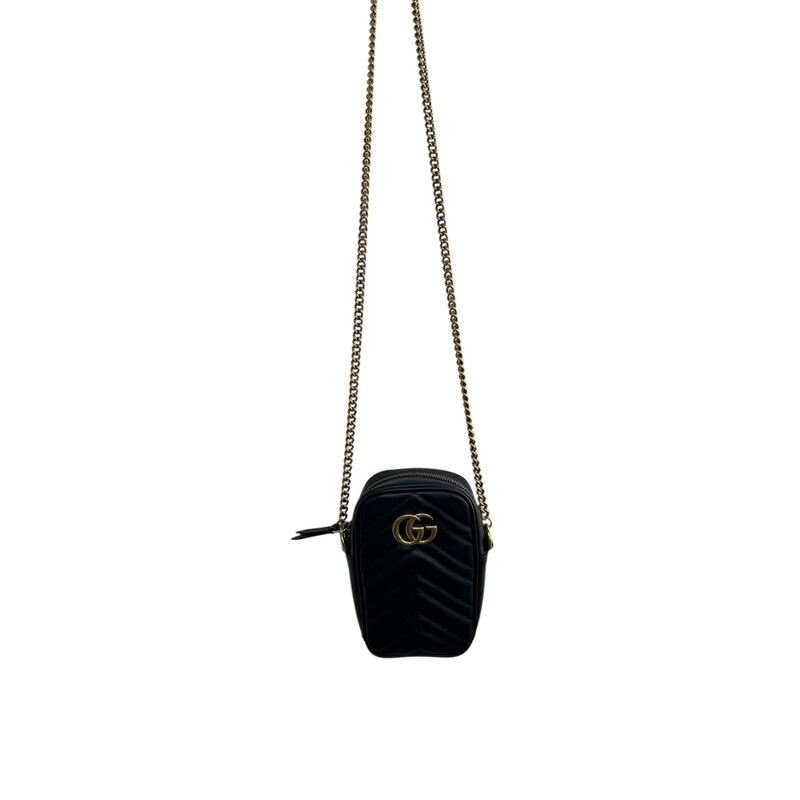 Gucci Marmont Phone Vertical Phone Crossbody Bag<br />
<br />
Date Code: 598597 04116<br />
<br />
Dimensions:<br />
4W x 6.5H x 2D<br />
None handle drop<br />
22 strap drop<br />
<br />
In very good condtion. Light scuffs to the back corners.<br />
<br />
Does not come with the original dust bag or box.