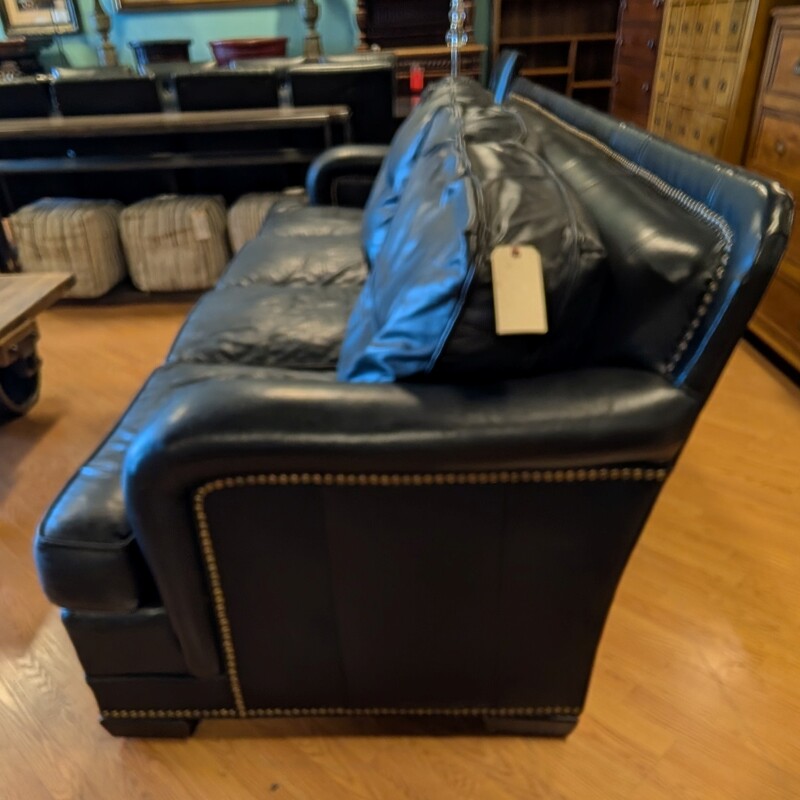 Standford 4 Cushion Leather Sofa, Black, Down
108 x 42 x 37h