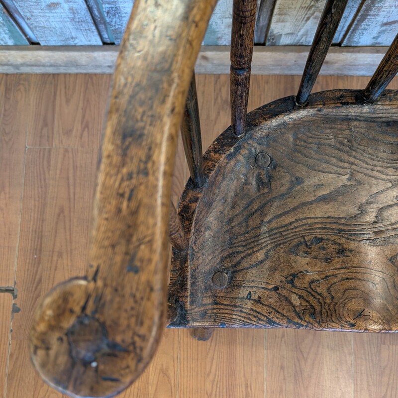 Antique Windsor Primitive Chair, Ash/Elm, Welsh<br />
24w x 14d x 29h