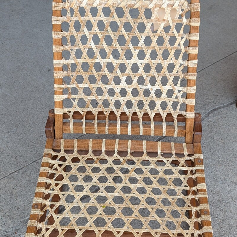Wood & Rawhide Snowshoe Folding Chair
As Is
16 x 20 x 28h
seat height 9.5