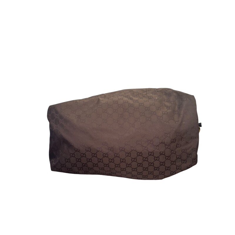 Gucci Nylon Guccissima Tote Dark Brown Large<br />
<br />
Date Code 233094 491403<br />
<br />
Dimensions:<br />
W 24in x H15in<br />
<br />
In very good condition. Comes with small detachable pouch.<br />
<br />
Come with the original dust bag. No box.