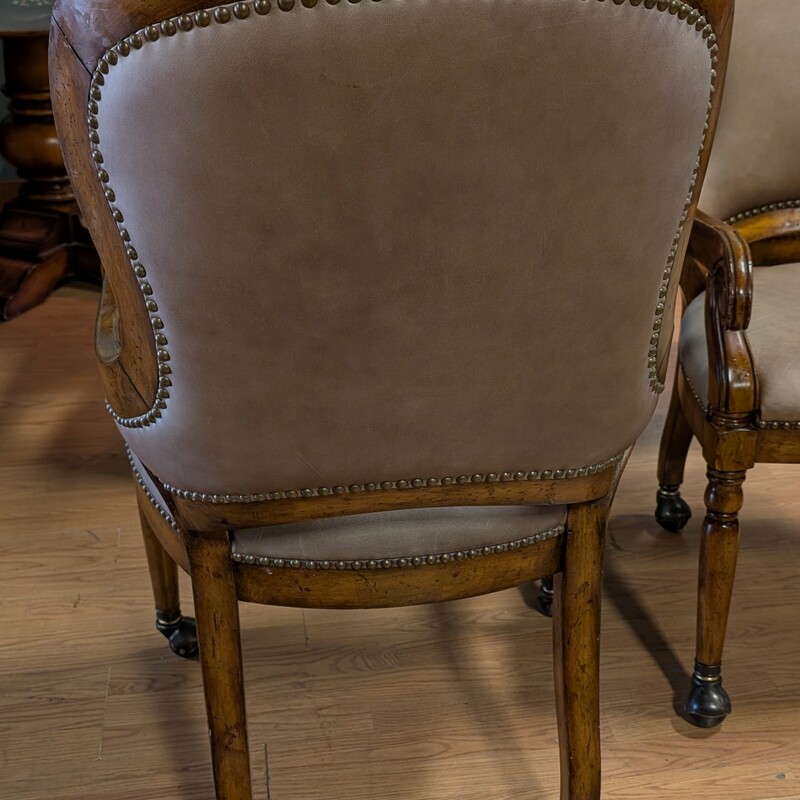 Artistica Armchairs Set 4, Leather, Rolling<br />
24w x 25d x 40h