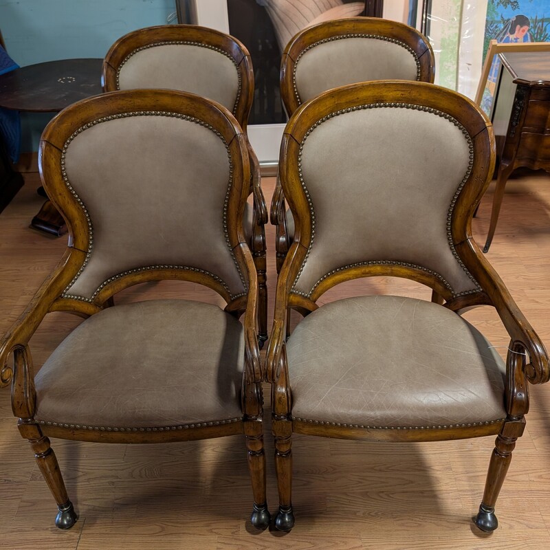 Artistica Armchairs Set 4, Leather, Rolling
24w x 25d x 40h