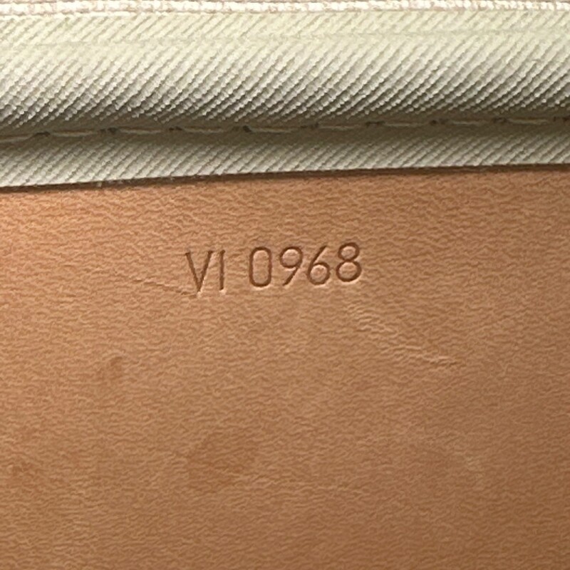 Louis Vuitton Alize 24 Monogram<br />
<br />
Date Code: VI0968<br />
<br />
Dimensions:<br />
Length: 18 in<br />
Height: 14 in<br />
Width: 7.75 in<br />
Drop: 4 in<br />
Drop: 17.5 in<br />
<br />
In very good condition.  Creasing throughout the bag.<br />
<br />
Does not come with the original dust bag or box.