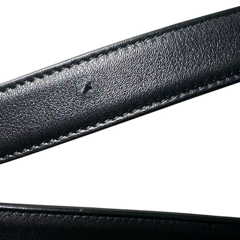 YSL Cassandre Black Belt<br />
<br />
Size 90<br />
<br />
In good condition. Extra hole not professionally added to the belt.<br />
<br />
Comes with the original dust bag and box.