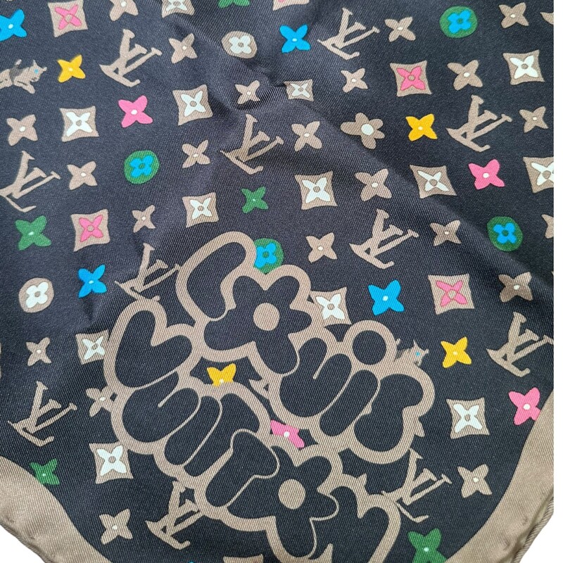 Louis Vuitton x Tyler The Creator Craggy Monogram<br />
<br />
100% Silk Bandana Scarf<br />
<br />
Style Code:CA36929<br />
<br />
Dimensions:25 L X 25 H inches<br />
<br />
In excellent condition. Like new.