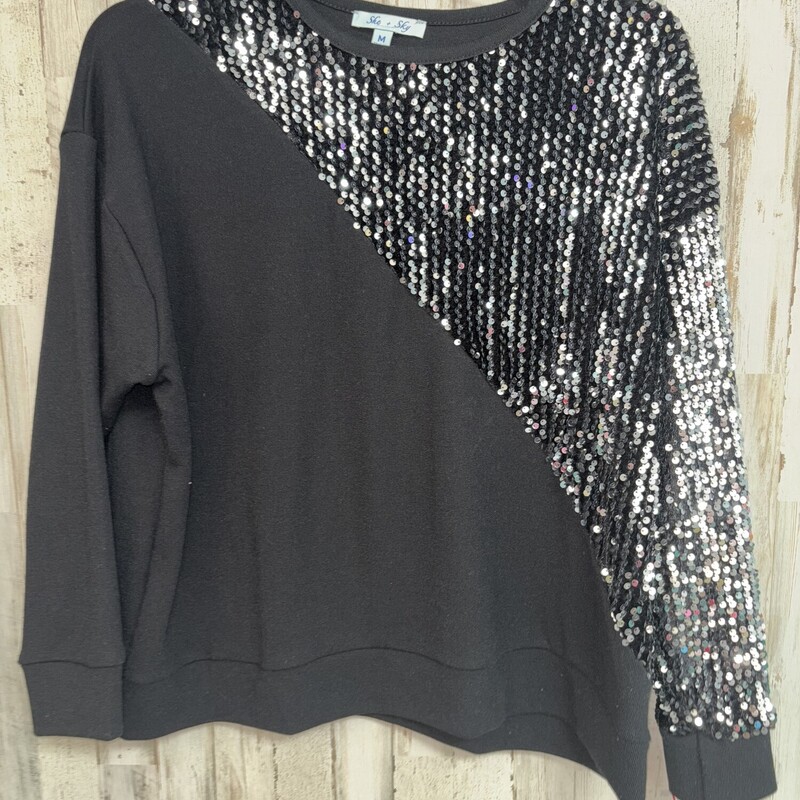 M Black Sequin Top