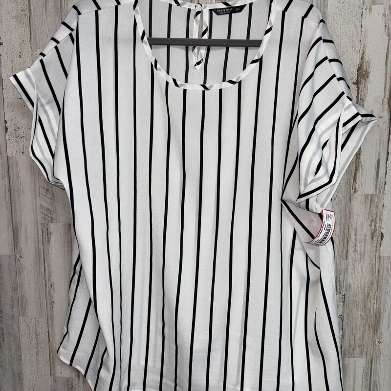 3xl White Sheer Striped T
