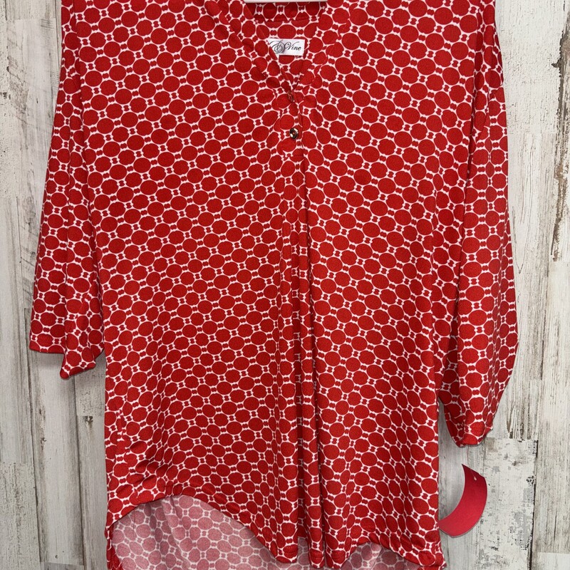 Xl Red Printed Blouse