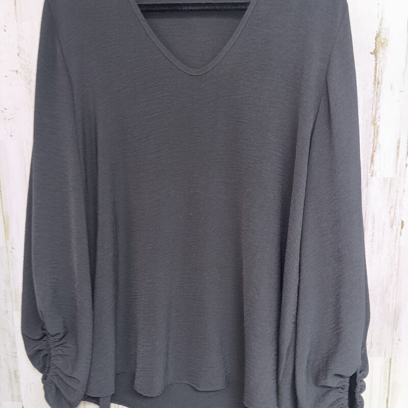 Xl Black Textured Blouse