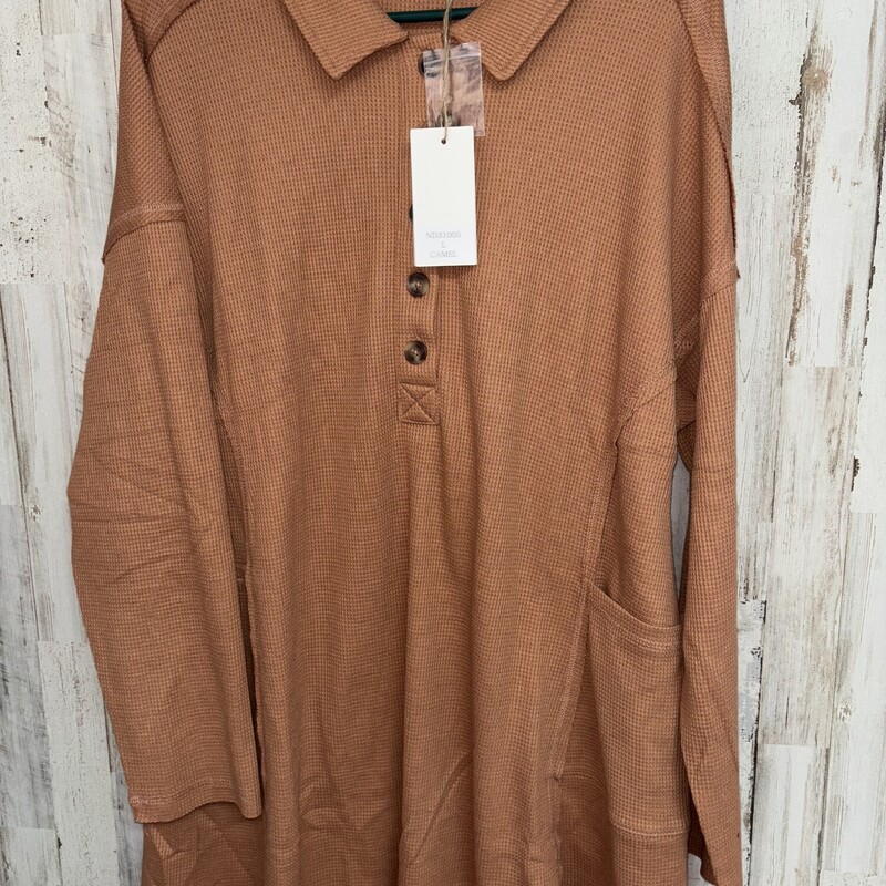 NEW L Brown Waffle Tunic