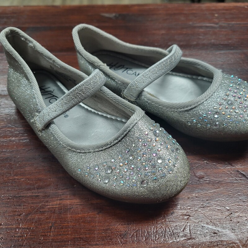 8 Silver Sparkle Flats