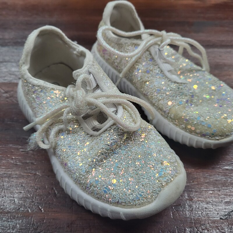5 White Glitter Sneakers