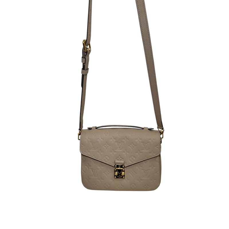 Louis Vuitton Metis Emperiente Turtledove<br />
<br />
Code: Chipped<br />
<br />
Dimensions:<br />
9.8 x 7.5 x 2.8 inches<br />
(Length x Height x Width)<br />
<br />
In very good condition. Light scratching to the hardware.<br />
<br />
Comes with the original dust bag. No box.