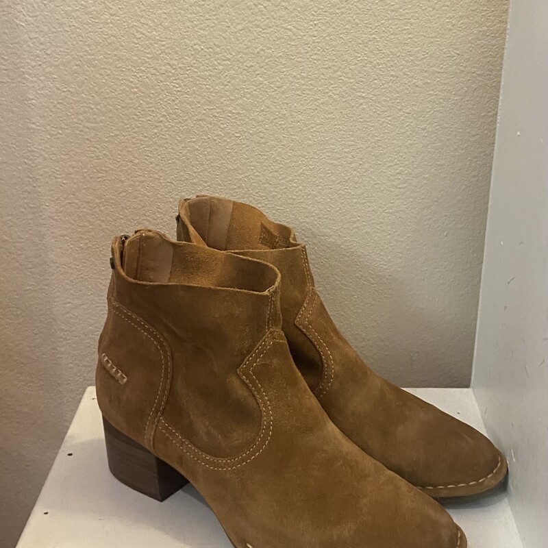 Camel Suede Ankle Boot