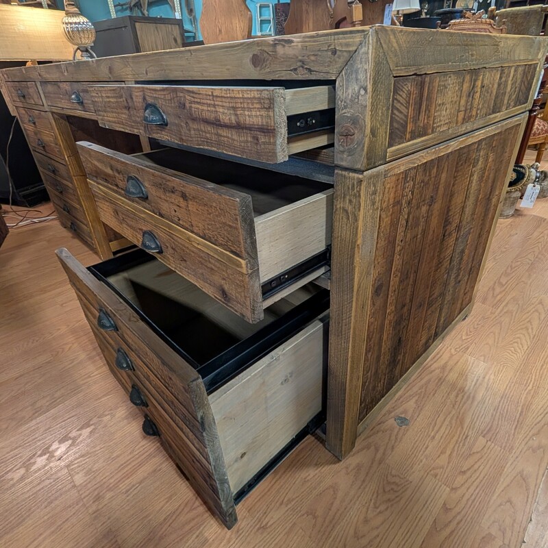 RH Printmakers Table, Rustic, 7 Drawer<br />
80 x 28 x 30.5h