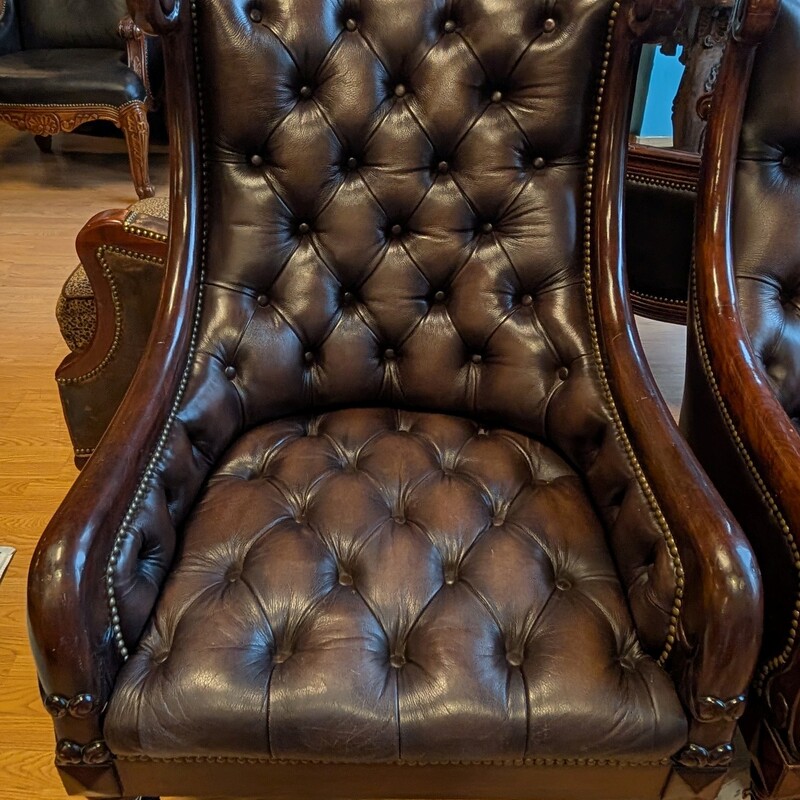 Hooker Seven Seas Studded, Carved, Leather
29 x 32 x 44h
