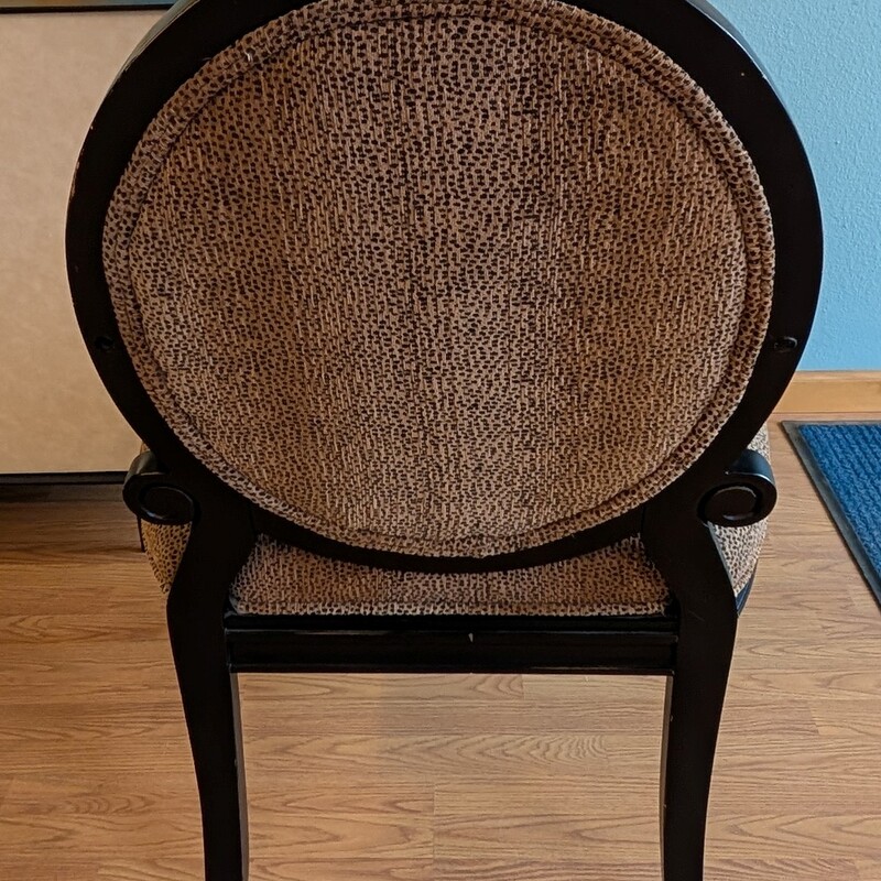 Louis XVI Open Arm, Black / Tan Leopard<br />
27 x 24 x 39h