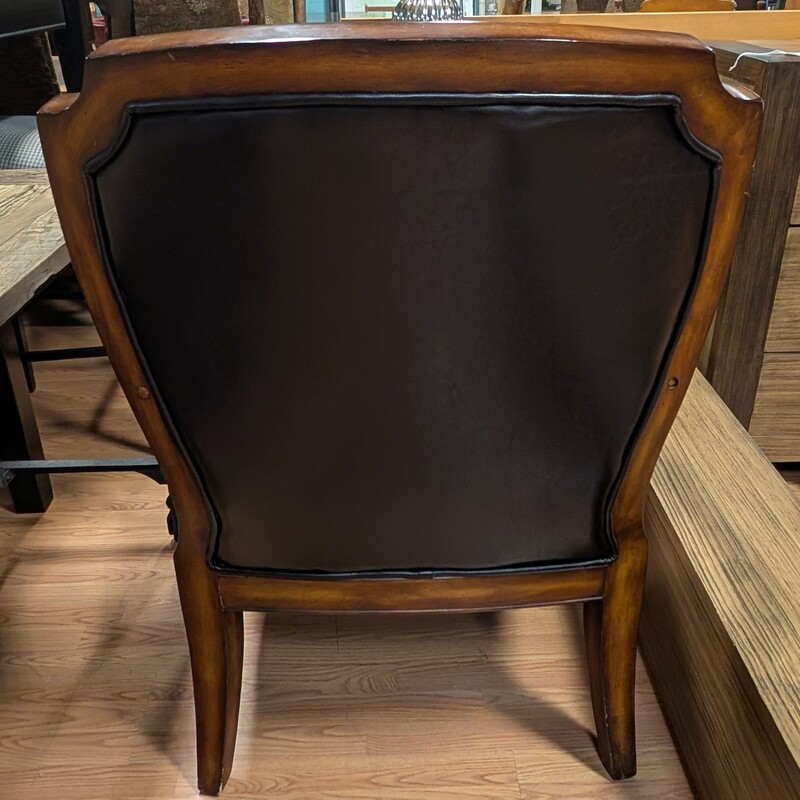 Leather & Carved Wood, Brown
30 x 24 x 41h