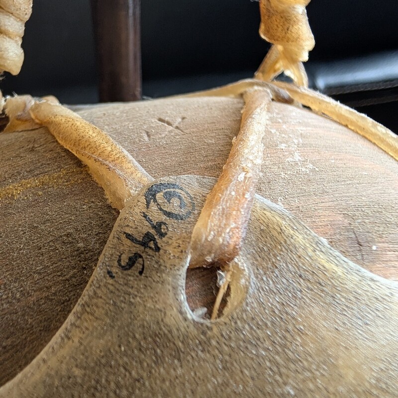 Hand Painted Drum Lamp, Leather Shade<br />
13 x 25h