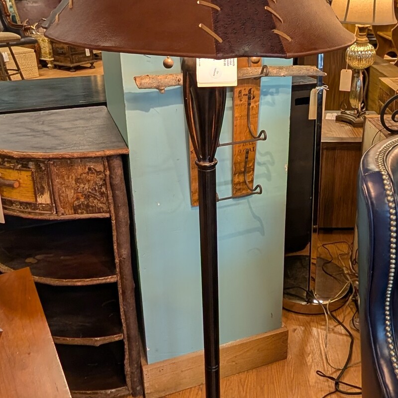 Tiffany Style Floor Lamp, Quoizel, Size: Leather Shade
18 x 61h