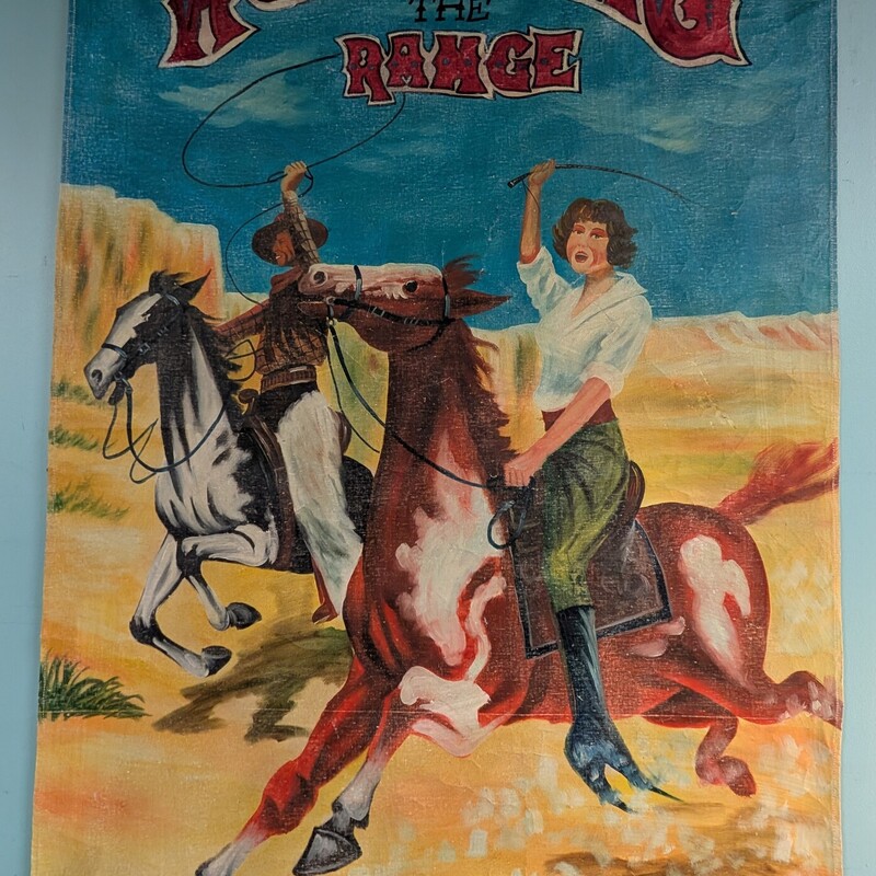 Romancing The Range Oil, Cowgirl, Canvas
Vintage Double D Home Collection
42 x 46
