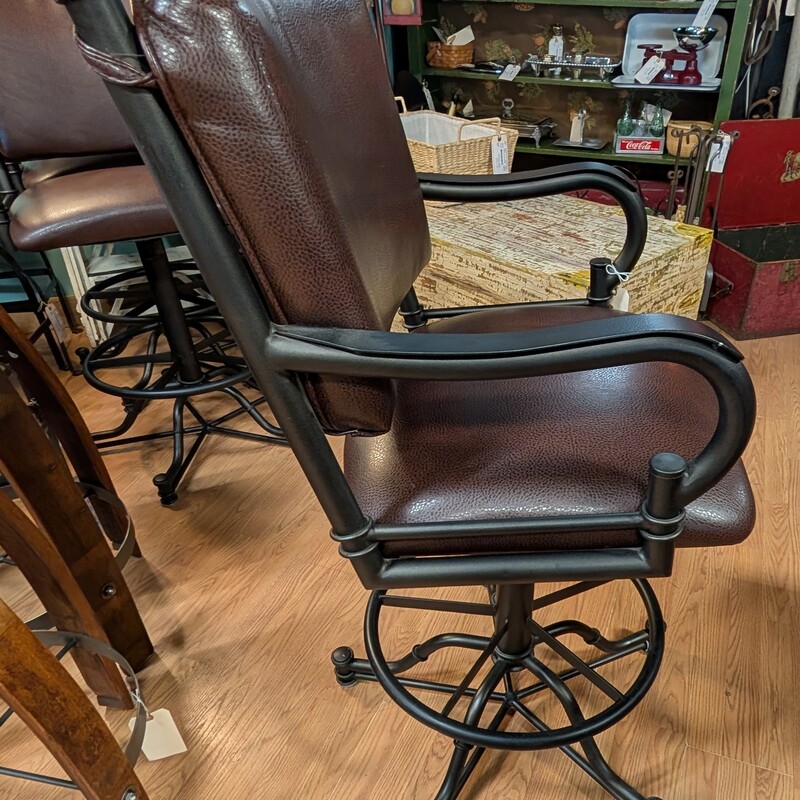 Wesley Allen Tilt Swivel, Brown Leather
28 x 28 x 44h
Seat Height 29in