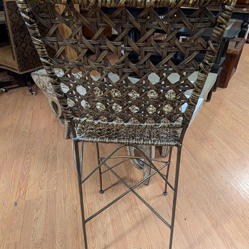 Rattan & Metal Barstool, Light Brown
17 x 16 x 44h
Seat Height 29in