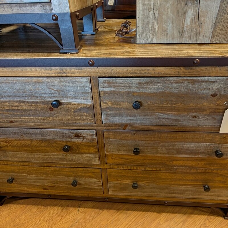 International Furniture Dresser, Multi Stain, 6 Drawer
62 x 18 x 39h