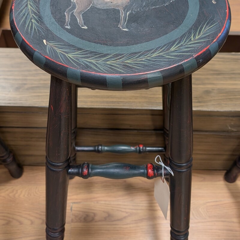 Painted Barstool, Assorted animals, Colorful
14 x 30