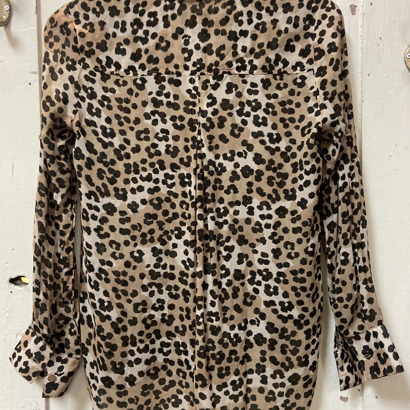 Br/Tn Leop Bttn Shirt<br />
Br/tan<br />
Size: XS R $78