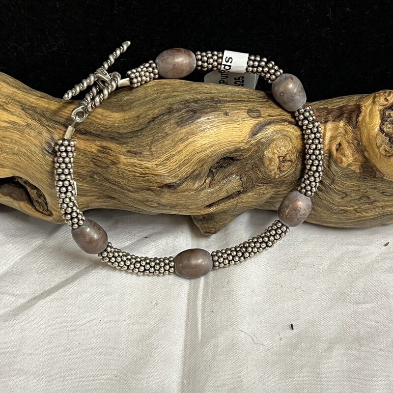 Sterling beaded bracelet.