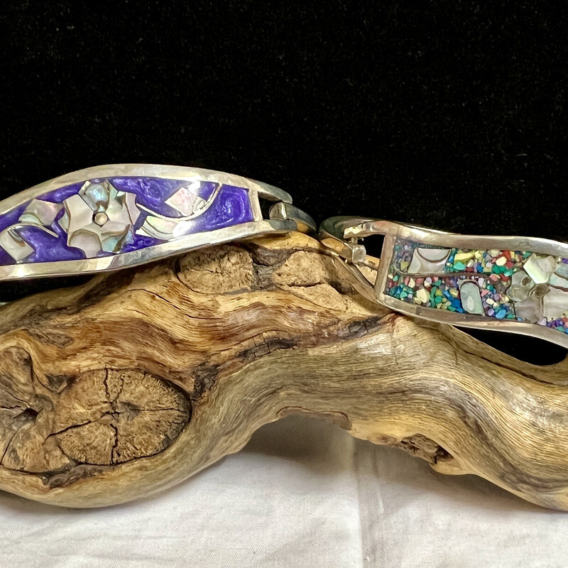 Sterling Taxco abalone inlay bracelet.

2 bracelets available.