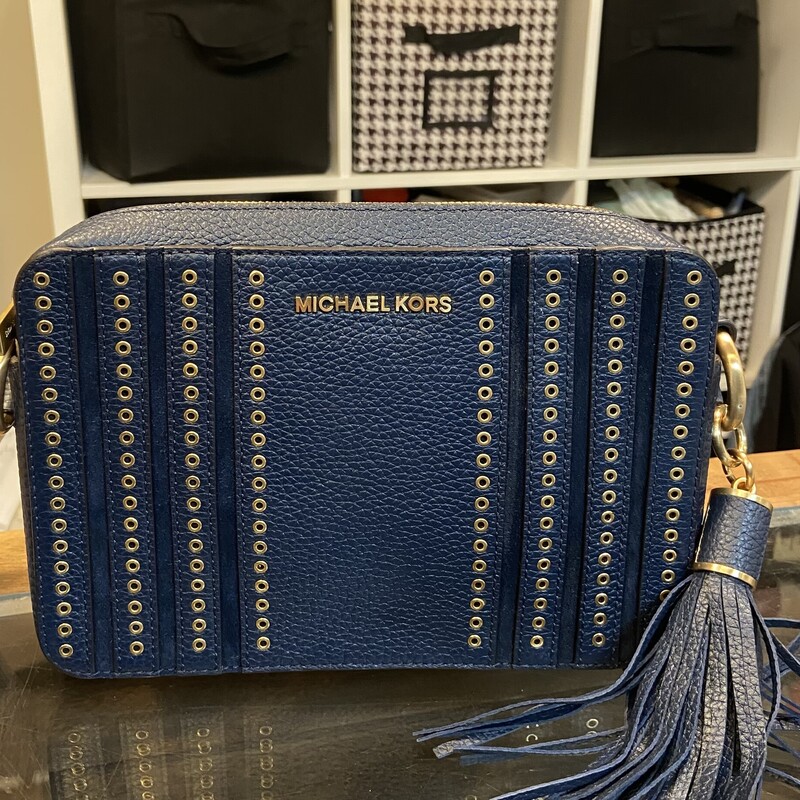 NWT Nvy Lther Grm Purse