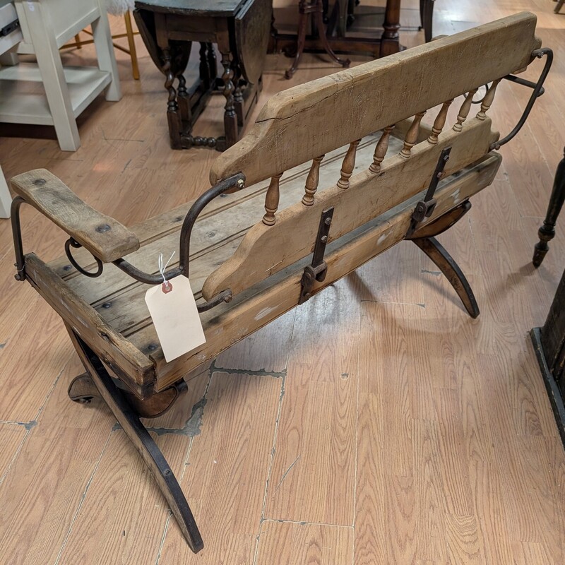 Repurposed Buggy Seat, Antique<br />
42 x 22 x 34h