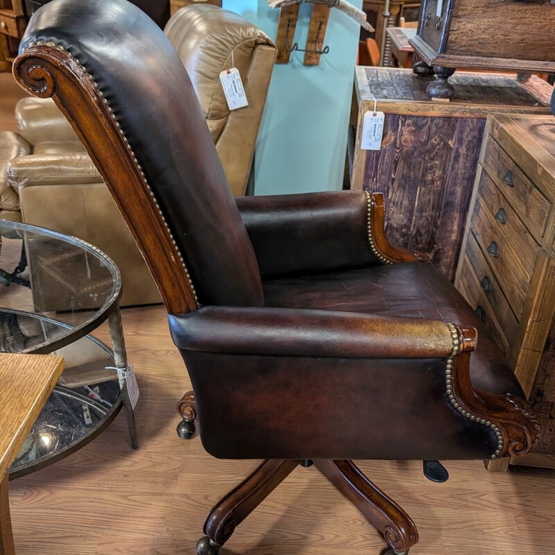 Wood & Leather Office, Rolling,<br />
28w x 29d x 44h