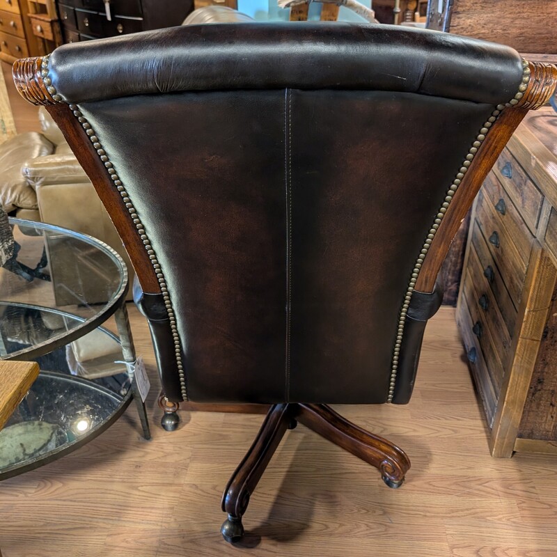 Wood & Leather Office, Rolling,
28w x 29d x 44h