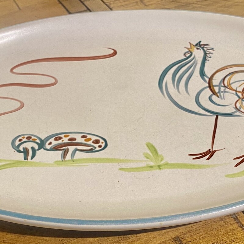 Platter Denby Flair, Rooster, Size: 13x9