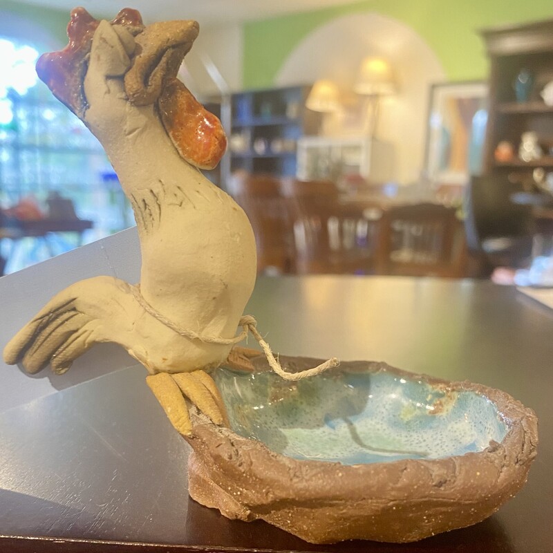 Dish Chicken Rudnik Studio, Blue & White, Size: 4x4