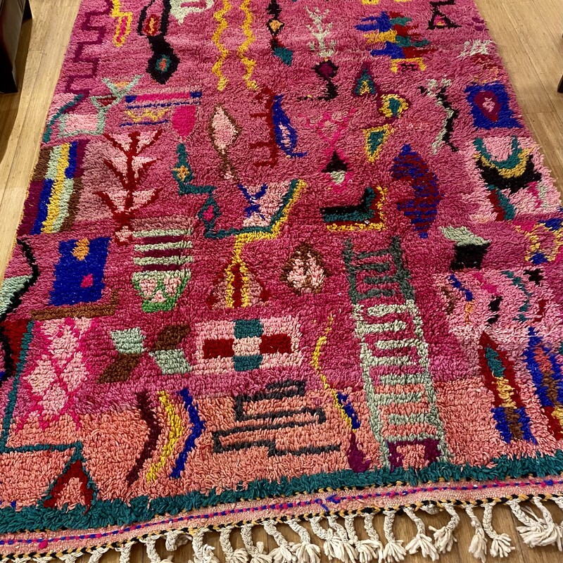 Rug Moroccan, Pink, Size: 5.8x8.4