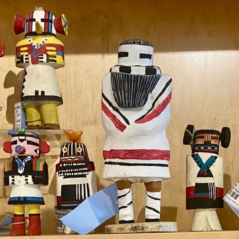 Kachina Corn Maid Zuni Hopi, White & Red, Size: 8H

Many more Kachinas to view. Come in and take a look.